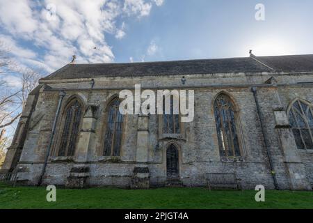 Außenansicht der Dorchester Abbey, Oxfordshire Stockfoto