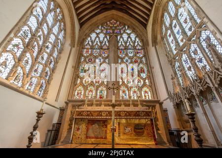 Innenraum der Dorcester Abbey, Oxfordshire. Stockfoto