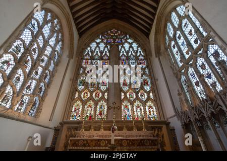 Innenraum der Dorcester Abbey, Oxfordshire. Stockfoto