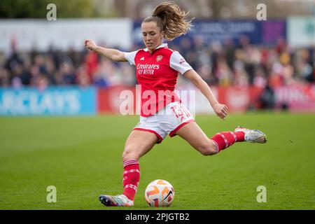 2. April 2023 Lia Wälti. Barclays Women's Super League-Spiel zwischen Arsenal und Manchester City, Meadow Park (Borehamwood). Stockfoto