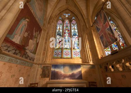 Innenraum der Dorcester Abbey, Oxfordshire. Stockfoto