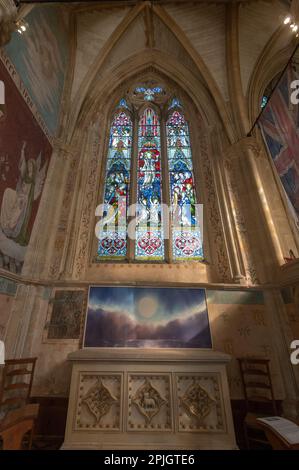 Innenraum der Dorcester Abbey, Oxfordshire. Stockfoto