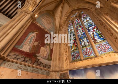 Innenraum der Dorcester Abbey, Oxfordshire. Stockfoto