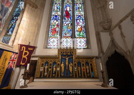 Innenraum der Dorcester Abbey, Oxfordshire. Stockfoto