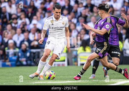 2. April 2023; Santiago Bernabeu Stadion, Madrid, Spanien, Spanisch La Liga Fußball, Real Madrid gegen Real Valladolid; Ceballos Stockfoto