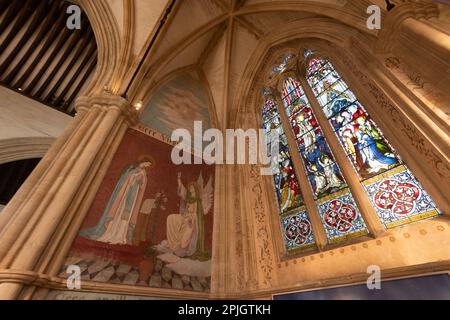 Innenraum der Dorcester Abbey, Oxfordshire. Stockfoto