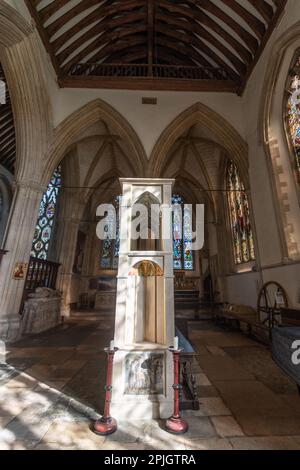 Innenraum der Dorcester Abbey, Oxfordshire. Stockfoto