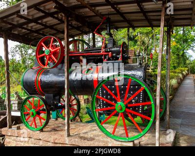 Alte Lokomotive im Malwee Park, Jaraguá do Sul, Santa Catarina, Brasilien Stockfoto