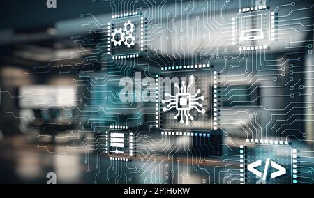 CPU Zentralprozessoreinheit. CPU-Konzept für Zentralprozessoren. Stockfoto