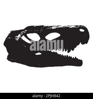 Vektor-Dinosaurier-Skelettschädel auf weißem Hintergrund paläontologisch Stock Vektor