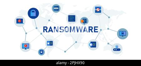Ransomware Cyber Security Cyber Attack Concept Icon Illustration Stock Vektor