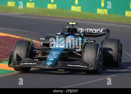 Melbourne, Australien. 03. April 2023. MELBOURNE, Australien, 2. APRIL 2023; #14, Fernando ALONSO, ESP, Aston Martin Formel 1 Team, während DES AUSTRALISCHEN Formel 1 Grand Prix am 2. April 2023, Albert Park - Melbourne, FIA Formula1 World Championship, Raceday, Formel 1 Rennen in Australien, Motorsport, F1 GP, Honorarpflichtiges Foto, gebührenpflichtiges Bild, Copyright © Clay CROSS/ATP images (CROSS Clay/ATP/SPP) Kredit: SPP Sport Press Photo. Alamy Live News Stockfoto