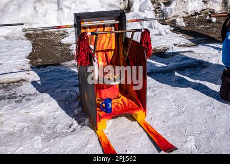 Winterfeier in Stanley, Idaho Stockfoto