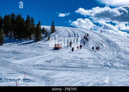 Winterfeier in Stanley, Idaho Stockfoto