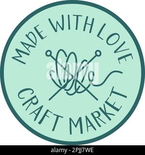 Handwerksmarkt mit Liebe gemacht, Label für Produkt Stock Vektor