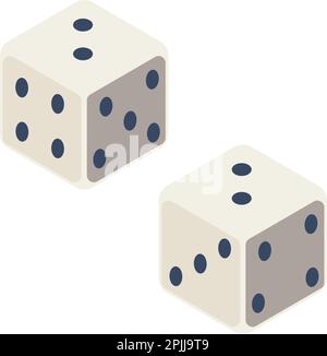 Spielwürfel mit Punkten, Würfel für Brettspiele Stock Vektor