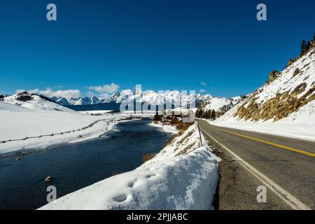 Sawtooths aus Lower Stanley Stockfoto