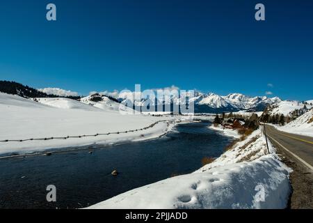 Sawtooths aus Lower Stanley Stockfoto