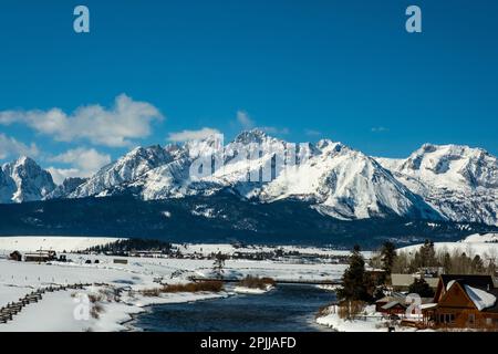 Sawtooths aus Lower Stanley Stockfoto