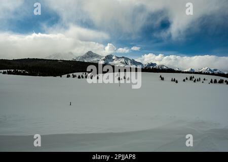 Sawtooths aus Lower Stanley Stockfoto