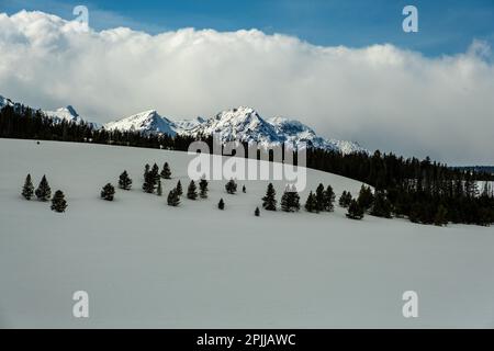 Sawtooths aus Lower Stanley Stockfoto