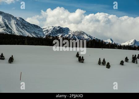 Sawtooths aus Lower Stanley Stockfoto