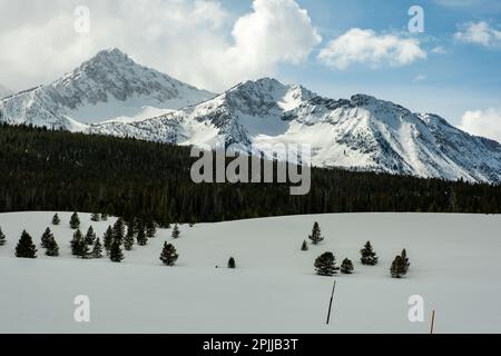 Sawtooths aus Lower Stanley Stockfoto