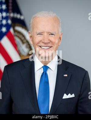 WASHINGTON (3. März 2021) Offizielles Porträt von Präsident Joe Biden, 3. März 2021. (USA Navy Foto mit freundlicher Genehmigung des Weißen Hauses von Adam Schultz) Stockfoto