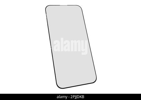 Schutzglas für Mobiltelefon oder Smartphone isoliert auf weißem Hintergrund. Smartphone-Schutzfolie aus transparentem mehrschichtigem Glas Stockfoto