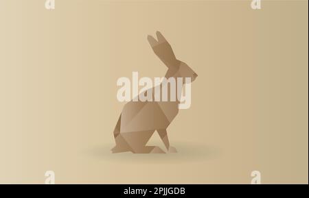 Geometrisches Kaninchen-Clip-Art-Design, Vektor. Geometrische Mosaikdarstellung. Stock Vektor