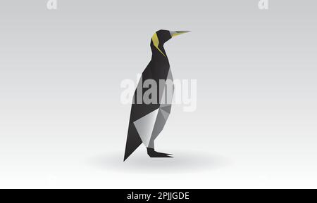 Geometrisches Pinguin-Clip-Art-Design, Vektor. Geometrische Mosaikdarstellung. Stock Vektor