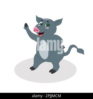vektordarstellung eines süßen Baby-Elefanten-Cartoons Stock Vektor