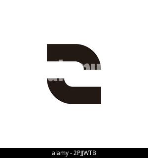 Buchstabe z 2 quadratisch dreht den Logovektor mit einfachen Linien Stock Vektor