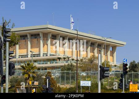 jerusalem-israel. 20-02-2023. Das Knesset-Gebäude - Sitz der israelischen Regierung in Jerusalem - Israel Stockfoto