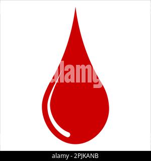 Bluttropfensymbol, rotes Bluttröpfchen, Blutspender, Medikamententransfusion Stock Vektor