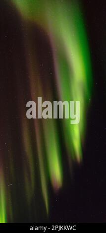 Nordlichter über Angmagssalik Fjord in der Nähe der Siedlung Kuummiit. Ammassalik-Gebiet in Ostgrönland, dänisches Gebiet Stockfoto