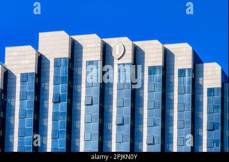 Lissabon, Portugal - 4. Januar 2023: Außenarchitektur des InterContinental Hotels. Stockfoto