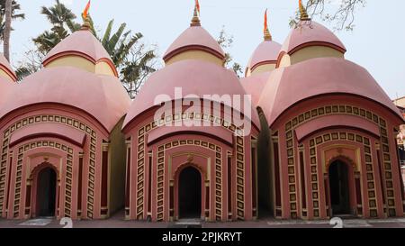 Blick auf 108 Shiva-Tempel, Burdwan, Westbengalen, Indien. Stockfoto