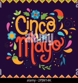 Cinco De Mayo Poster-Design. Vorlage für Marketing, Werbung oder Einladung mit Kopierbereich für Ihre Feiertagsfeier. Stock Vektor