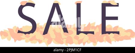 Banner für Herbst- oder Herbstangebote. Der Wortschatz steht in einem Blattrand. Saisonales Sonderangebot, Rabattbanner oder -Poster, Label, Etikettenkonzept. Flachvec Stock Vektor