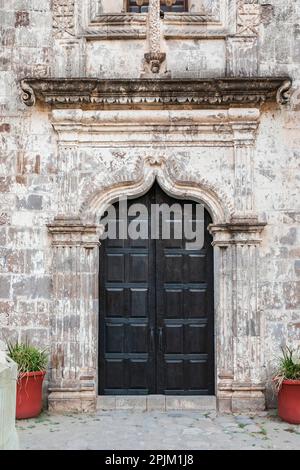 San Javier, Loreto, Baja California Sur, Mexiko. Die San Francisco Mission in San Javier. Stockfoto