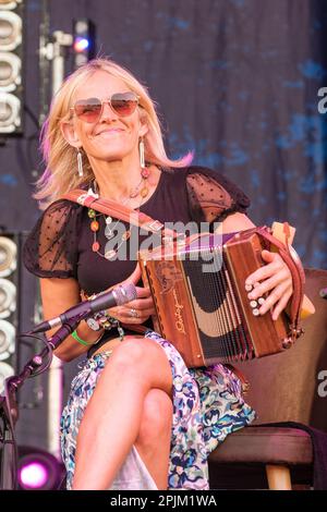 Sharon Shannon tritt auf der Cropredy Convention von Fairport auf. Banbury, Großbritannien. 12. August 2022 Stockfoto