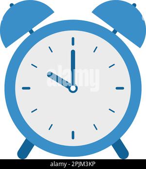 Symbol Wecker mit Glocken und Stunde, Minute Hände mit Zifferblatt. Alarm Timer zeigt 10 о. Erinnerung Konzept. Flache Vector Illustration. Stock Vektor