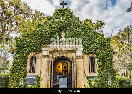 Basilika, National Shrine of Our Lady of La Leche, St. Augustine, Florida. Mission gegründet 1565. Stockfoto