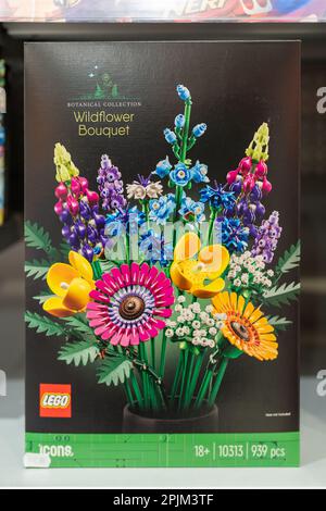 LEGO Botanical Collection – Blumenstrauß zum Verkauf im Lego Store. LEGO-Konstruktoren für Erwachsene ab 18 Jahren. Minsk, Belarus, 2023 Stockfoto