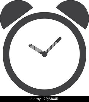 Minimalistische Symbol Wecker mit Glocken und Stunde, Minute Hände mit Zifferblatt. Alarm Timer zeigt 10 о. Erinnerung Konzept. Flache Vektor illustratio Stock Vektor