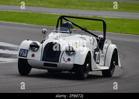 Alan House, Morgan Plus 4, HSCC Historic Road Sports mit Historic Touring Cars und Ecurie Classic, drei Klassifizierungen kombiniert in einem Rennen, Stockfoto