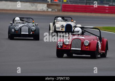 Three Morgans, Peter Garland, Morgan Plus 8, HSCC Historic Road Sports mit Historic Touring Cars und Ecurie Classic, drei Klassifizierungen kombiniert i Stockfoto