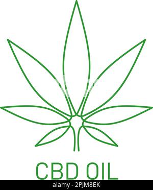 Logo für medizinisches Marihuana. CBD-Öl-Konstruktionselement. Cannabispflanze Logo. Nicht-traditionelle Medizin. CBD-Produktdesign-Element. Vektordarstellung Stock Vektor