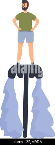 Der Cartoon-Vektor des Flyboard-Symbols für Reisen. Sommersport. Aktionsaktivität Stock Vektor